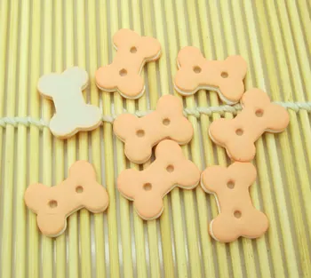 

20Pcs Bone Cookies Resin Decoration Crafts Kawaii Bead Flatback Cabochon Fridge Magnet Scrapbook DIY Accessories Buttons