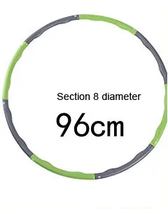 Sport Hoops Weighted Exercise ring for Adults Adjustable 8 Detachable Sections Weight Loss Fitness for Exercise - Цвет: 96cm