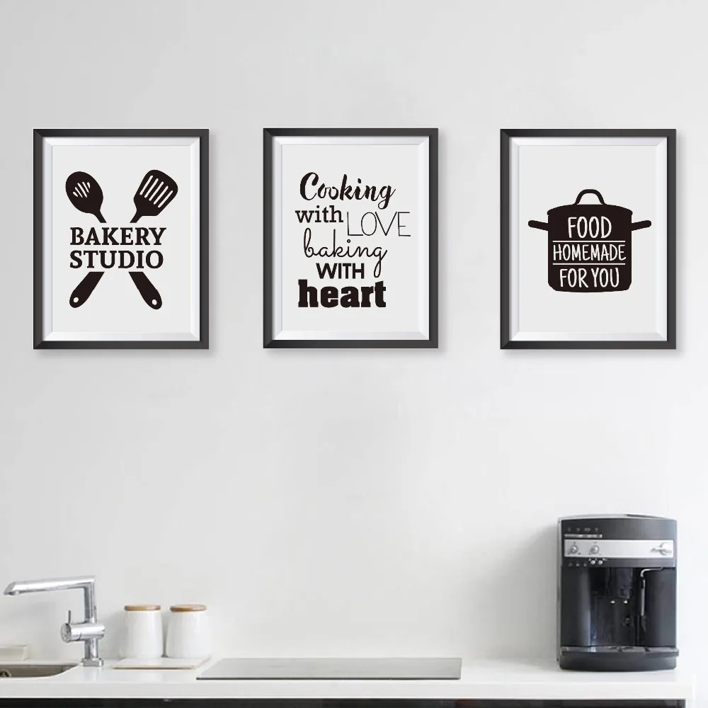 Kochen Mit Liebe Küche Quote Drucke Und Poster backen Mit Herz Leinwand Malerei Wandbilder Home Küche Decor in Kochen Mit Liebe Küche Quote Drucke Und