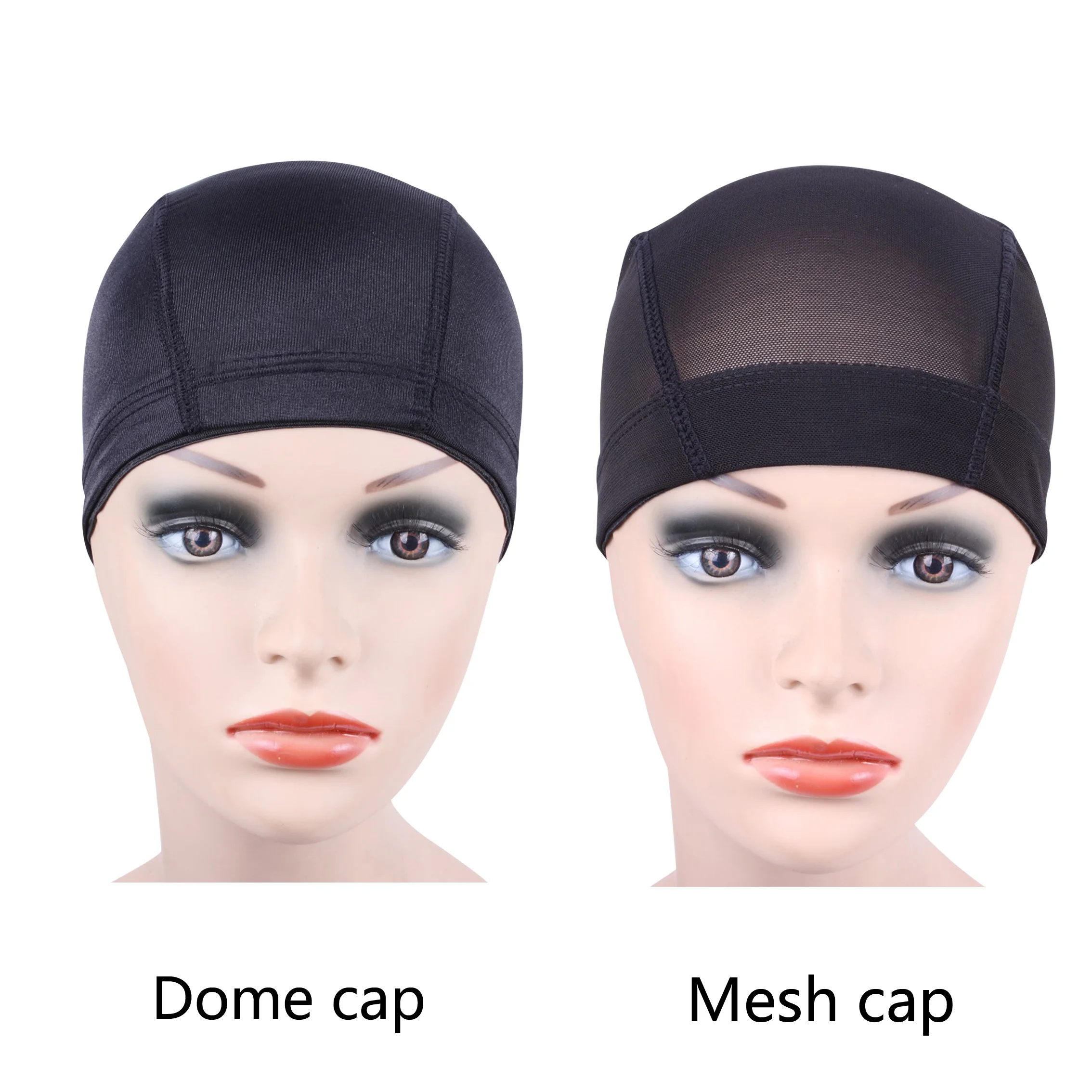 1 Pcs Black Mesh dome Wig Caps Easier Sew in Hair Stretchable Weaving Cap Elastic Nylon Breathable Mesh Net Hairnet