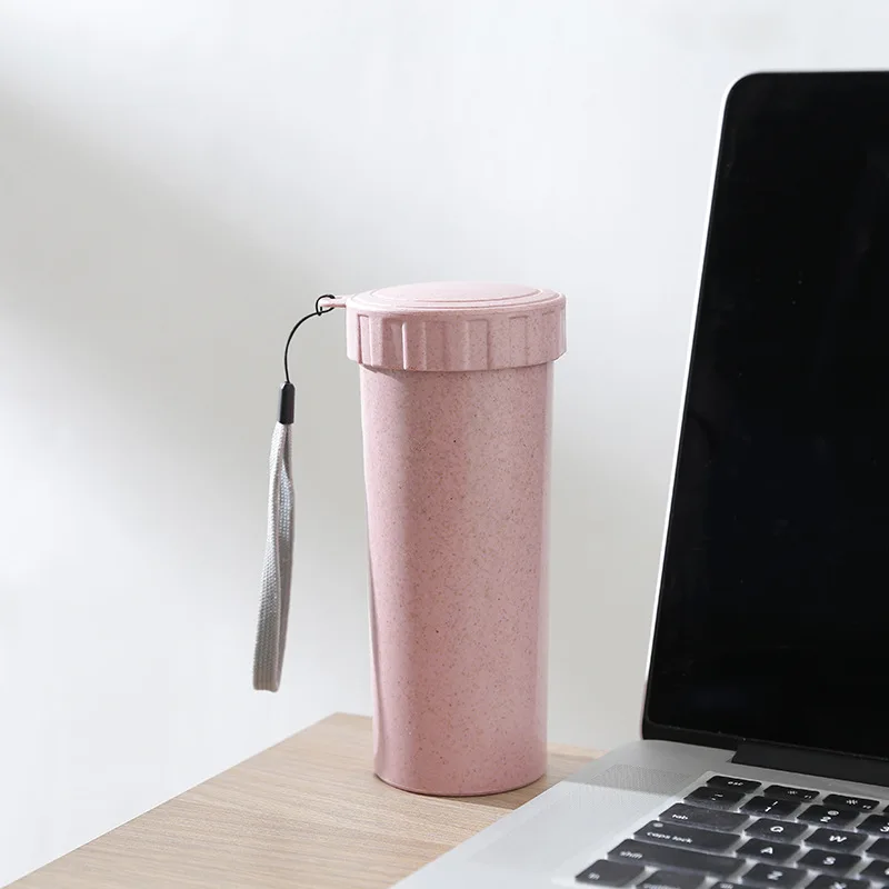3.7Pastoral Wheat Straw Hand cup with lid Fashion Travel Cups Of Coffee Cup Student Sport Cheap And Accessible Drinking cup