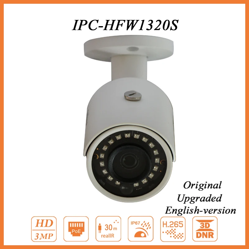 

DH-IPC-HDW1320S 3MP HD CMOS Network IP Camera with PoE IR 30M IP67 3D DNR Security Dome Camera