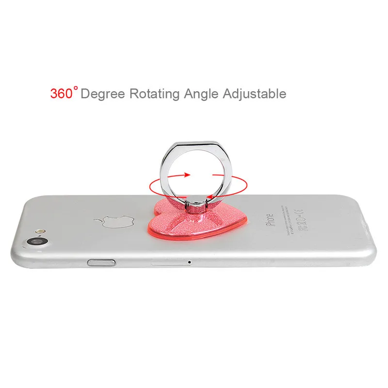TURATA 360 Degree Finger Ring Heart Diamond Ring Mobile Phone Smartphone Stand Holder For iPhone 7 Samsung HUAWEI Car Mount Grip