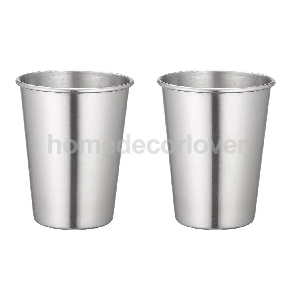2 Piece Stainless Steel Cup Mug Drinking Coffee Beer Tumbler Travel 30ml/50ml/180ml/320ml