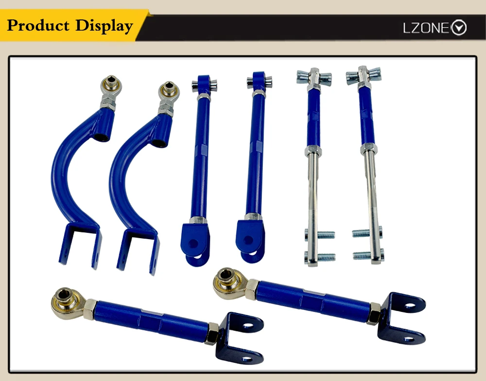 Camber + Tração + Tensão + Toe Kits de Suspensão Lzone-componentes do Chassi para 95-98 Jr-9823 + 36 + 17 + 06 Frente Traseira 240sx S14 S15 18 Cheap Componentes de Chassis