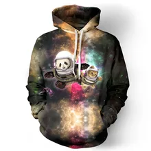 Hot Sell New Lover 3D Hoodies Space Panda Printed Sweatshirt Crewneck Pullover Couple Out Door Travel Coat Outwear Hooded Jacket
