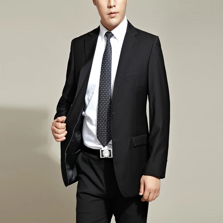 Black Business Suit Groom Tuxedos Wedding Suits 2 Pieces (Jacket+Pants) Evening Business Prom Party Suit Slim Fit for Men 2019