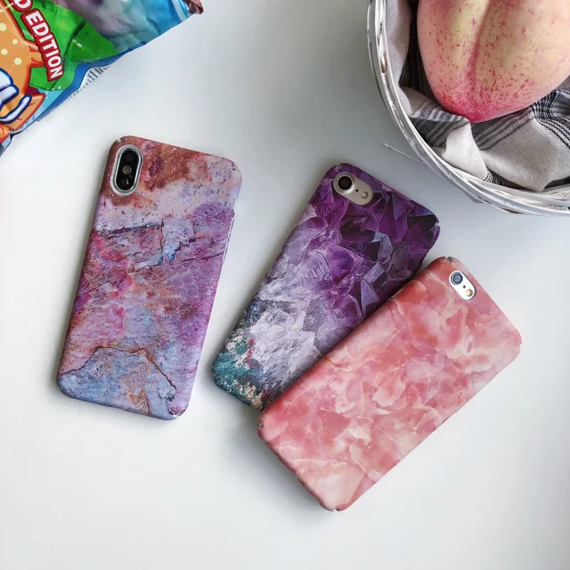 Luxury Diamond Case on For iphone XS XR XS Max Jade Pattern Marble Ultra Slim Hard PC Cover for iphone 6 6s plus 7 8 plus X Case