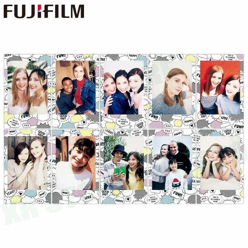 50 Fujifilm витраж+ комикс+ Авиапочта+ полоса+ блестящая Звезда для Instax Mini 8 9 пленка Fuji мгновенная фотобумага 70 7 s 50 s 50i 90 25