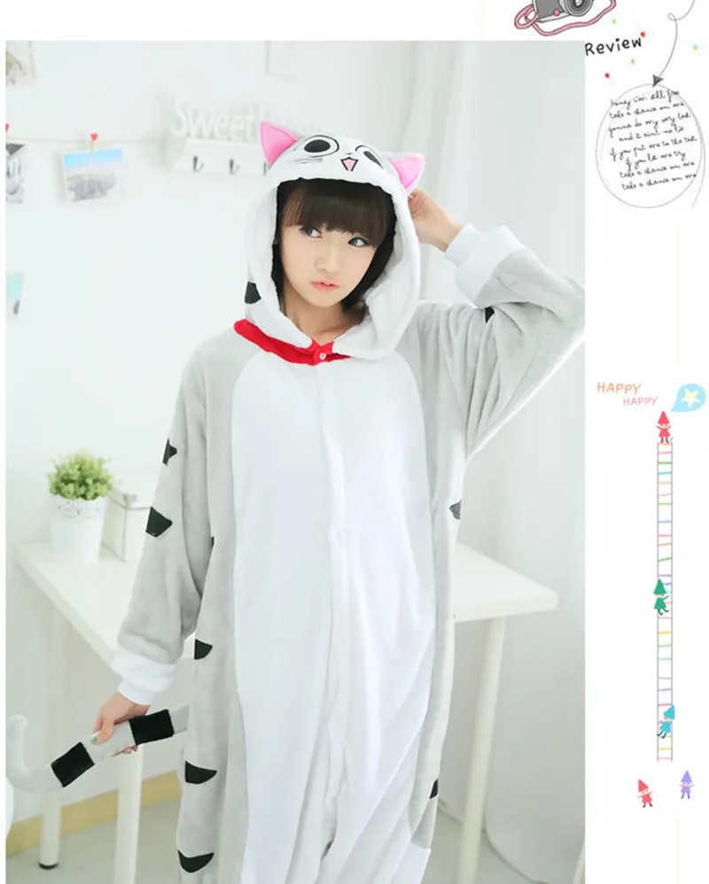 Anime Pijama Cartoon Unisex Adult Cheese Cat Pajamas Cosplay Costume