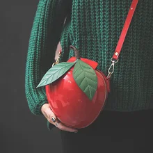 Cute fashion persönlichkeit apple form red & green party schultertasche handtasche damen handtasche klappe crossbody umhängetasche