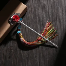 Модное китайское элегантное винтажное ретро-закладка в виде кисточек с длинными висящими бусинами традиционная книга маркер оптом