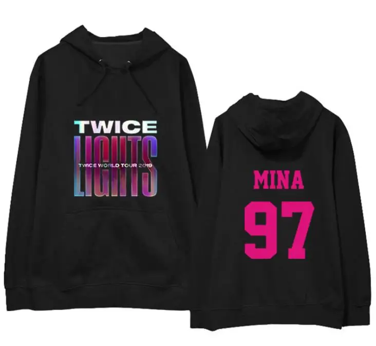 Kpop twice wolrd tour lights пуловер с принтом имени участника толстовки унисекс флис/тонкий