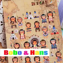 Новинка; 1 шт./компл. милые Индийский стиль бумажная наклейка для скрапбукинга украшения марки