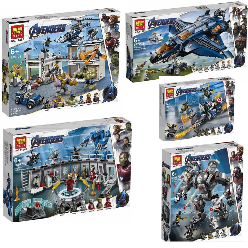 

Superheroes Avengers 4 Endgame Ultimate Quinjet Set Compatible Legoinglys 76124 76125 76126 Building Blocks Brick Toys for Kids