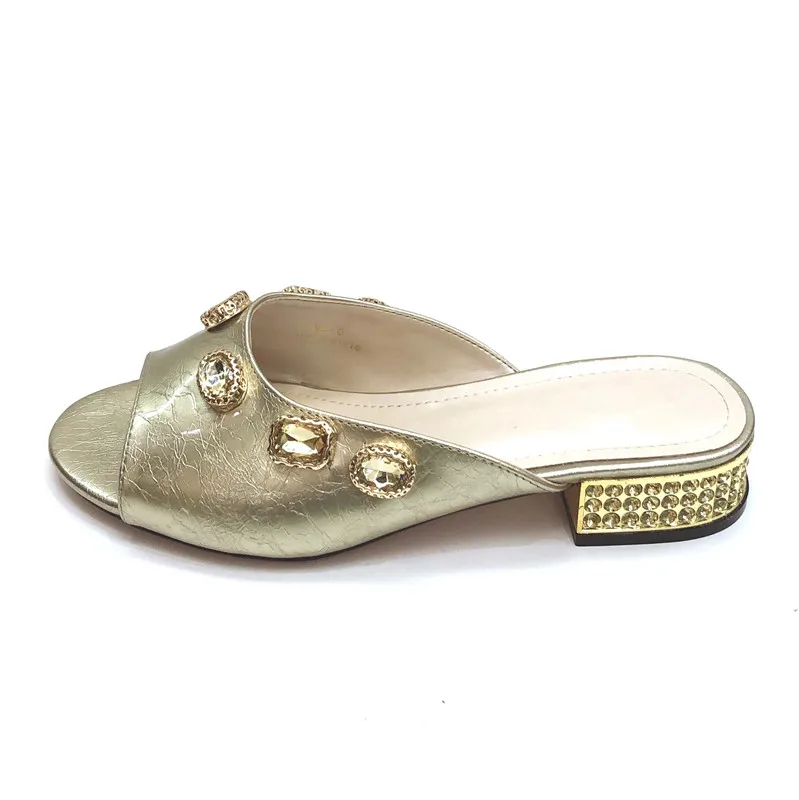 

Popular lady gold African slip-on pumps nice medium heel party shoes AS115-1,heel height 4cm