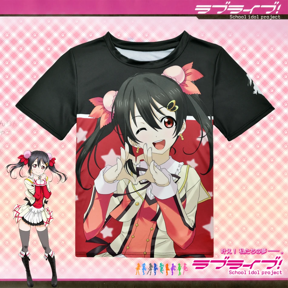 Японское аниме Love Live! Футболка Yazawa Niko из полиэстера летняя модная мужская и