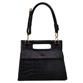 

Vintage Stone Small Bag Female Pu Ladies Handbag Crocodile Pattern Shoulder Messenger Bag