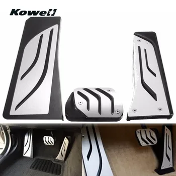 

KOWELL Foot Rest Fuel Brake Clutch Pedals Plate Cover Car Pedal Pads For BMW 5-Series 6-Series 7-Series AT LHD F10 F11 F12