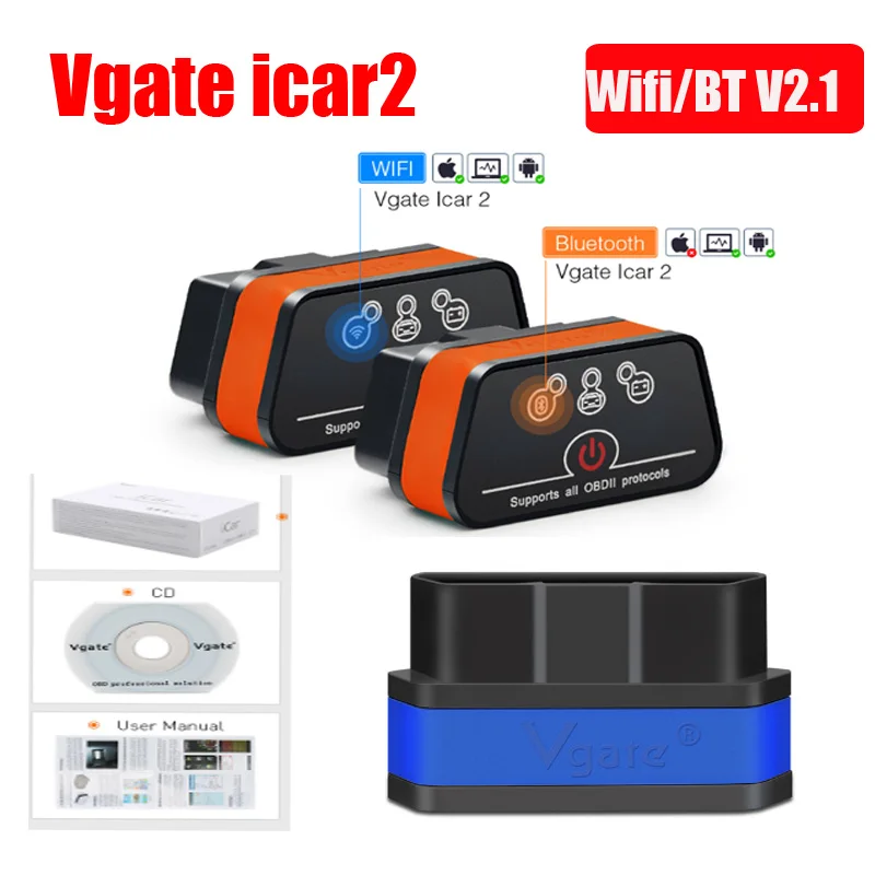 Диагностический инструмент Vgate iCar 2 ELM327 Wi Fi/Bluetooth OBD2 для IOS Android Icar2 протокол OBD II