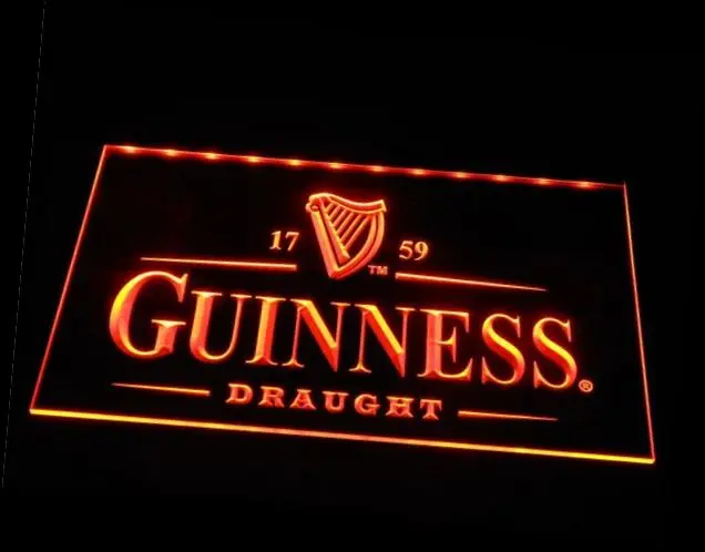 B09 Guinness Винтаж Логотип Пивной Бар Паб клуб 3d знаки светодиодный неоновый