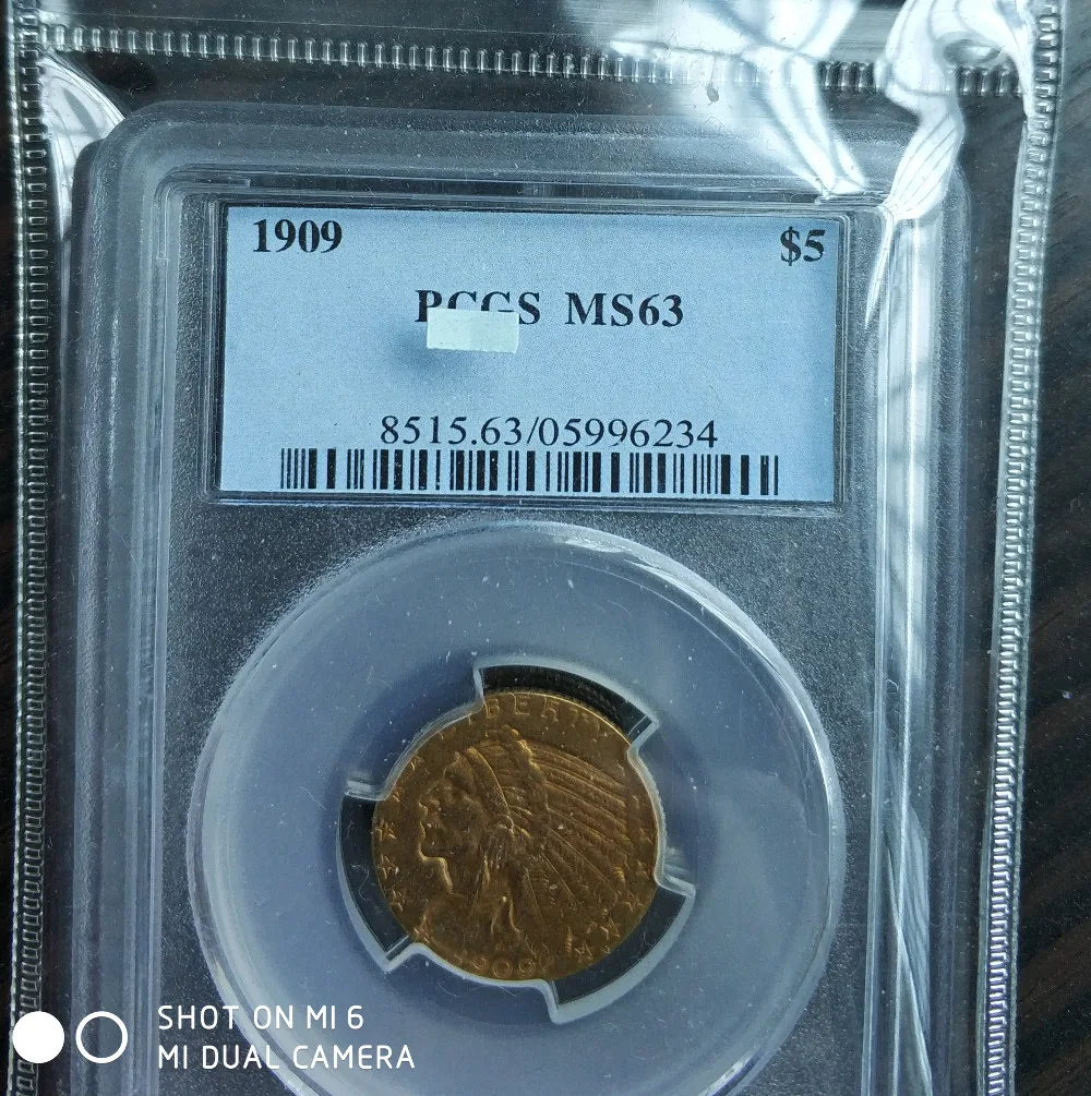 1909US $5 индийская голова очень хорошее золото|head|head head |