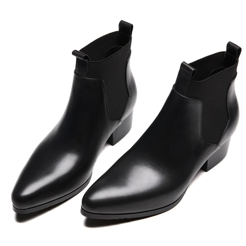 Do Genuíno Homem Chegada Pontas De Ankle Equitação Cowboy Homens Casamento Sapatos Dos Designer Nova Ss280 Boots Preto Dedo Pé Salto Chelsea Couro Alto EEqwr78