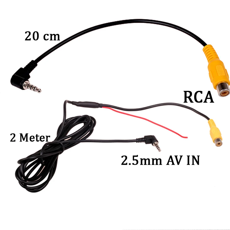 RCA 2.5mm video input adapter For Car car reversing camera universal & navigation recorder , Only cable