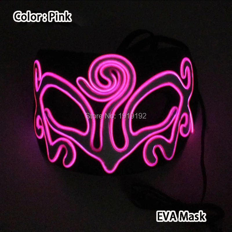 Women Sexy Cosplay Half Eyes Mask Bunny Fox Animal Mask Masquerade LED Glasses Carnival Fancy Glow Party Supplies - Color: Type 04-Pink