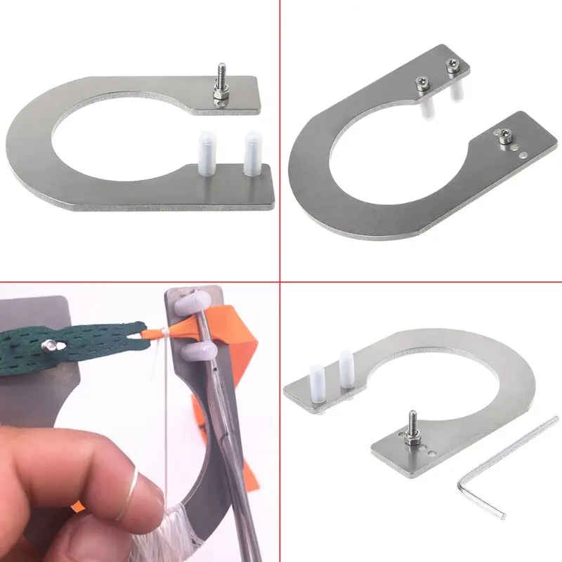 

1 Pc Slingshot Rubber Band Assistant Mini Portable Outdoor Quick Tie Flat Leather Round Catapult Supplies Stainless Tools
