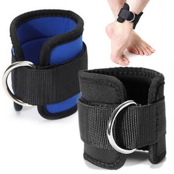 

1pc Black Training Protective Gear D-Ring Ankle Buckle Leg Protector Strap Fitness Exercise Elastic Band Sports Accessories