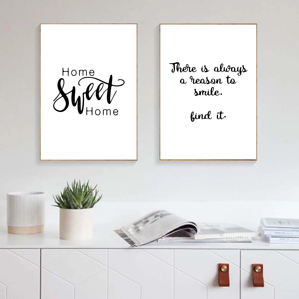 Black and White Art Wall Quotes Posters And Prints Minimalist Canvas Painting For Living Room Modern Hanging Nordic Unframed