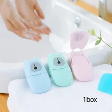 50 шт одноразовое бумажное мыло в штучной упаковке, портативная коробка для мытья рук, ароматические листы, Мини Бумага для мыла