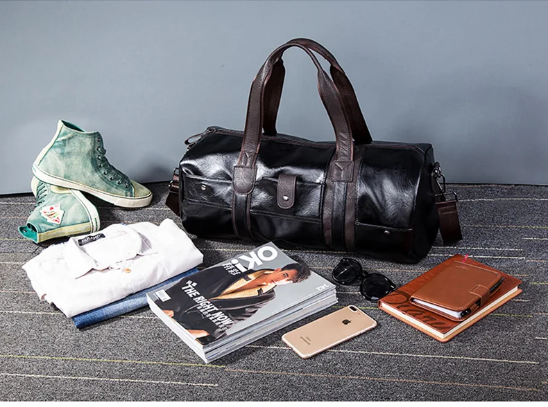 Брендовые корейские повседневные мужские сумки для путешествий, кожаные сумки, мужская сумка на плечо, сумка для багажа, Большая вместительная сумка для выходных