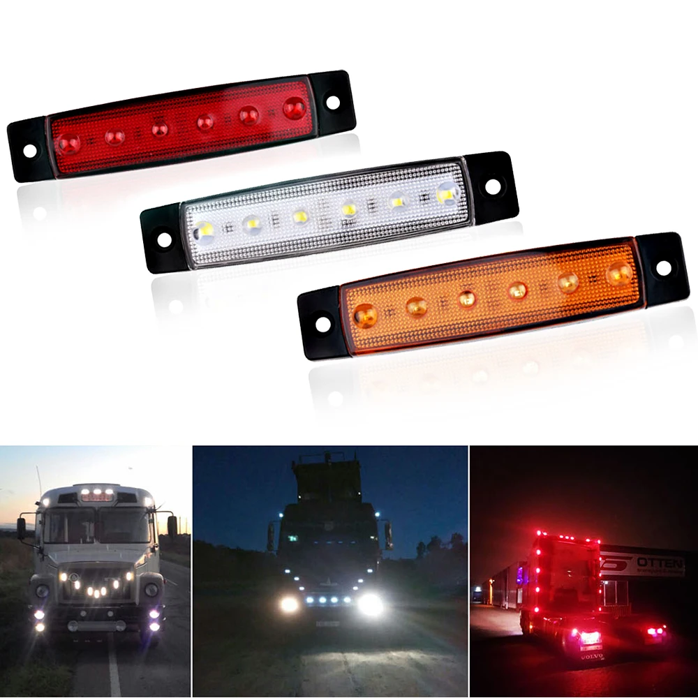 2Pcs LED Truck Side Marker Turn Indicators Car Turn Signal Lights 12V 24V Auto Trailer Tail