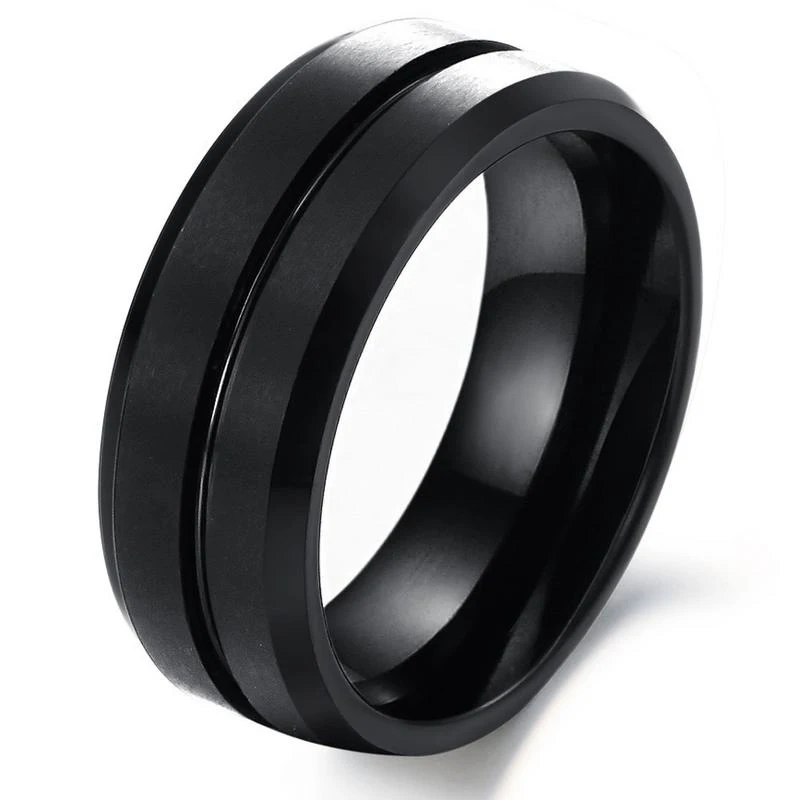 Hot Sale 8mm Men Tungsten Black Line Ring | Украшения и аксессуары
