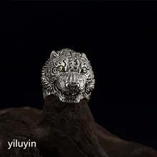 KJJEAXCMY boutique jewelryar S925 Sterling Silver retro Thai silver ornaments, animal rings, personality, domineering men's silv s925 sterling silver jewelry thai silver retro hollow anchor anchor personality domineering men s clothing index ring