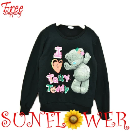 Children Girl's 2013 Brand T-shirt Cartoon Bear Casual Long Sleeve 95 Cotton Sweatshirt Free Shipping | Мать и ребенок