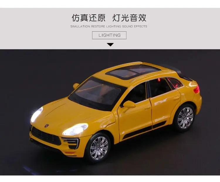 1: 32 моделирование Cayenne SUV детские игрушки литой металлический сплав модель автомобиля украшения звук и светильник