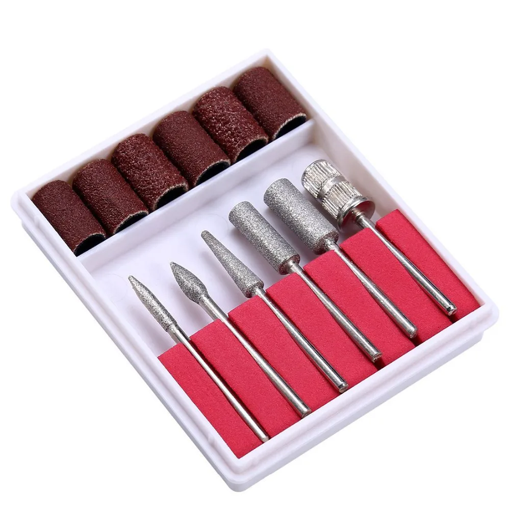

12pcs/set Diamond Rotate Nail Drill Bits Electric Nail File Cuticle Cutter Tips Clean Burr Sander Manicure Nail Sanding Bands