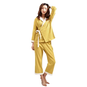 

yomrzl A811 New arrival spring cotton women's pajama set simple daily home clothes 2 piece sleep set