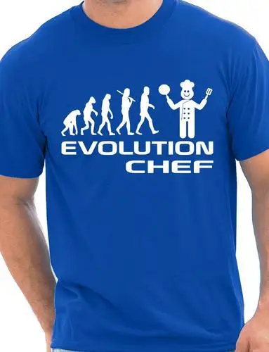 Забавная Мужская футболка evolation Of A Chef cooking Подарочная большого размера и Colors