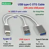 Type-C OTG USB Cable with additional power cable Aluminum for smartphone pad and computer ► Photo 1/2