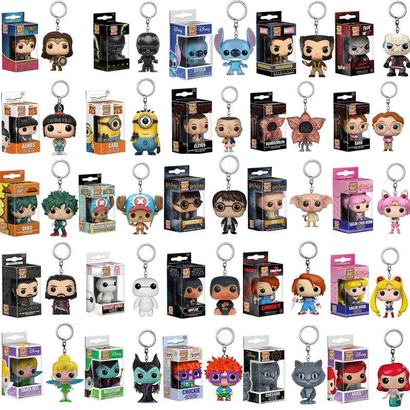 Funko POP CARTOON TOYS VENOM STITCH NIFFLER ALIEN HARRY POTTER DEKU KEYCHAIN PVC ACTION FIGURE COLLECTION TOYS FOR CHILDREN GIFT