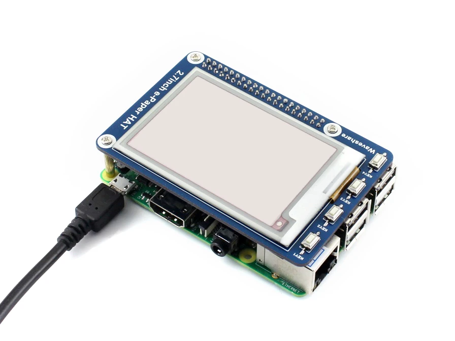 Waveshare 264x176, 2,7 ''электронная бумага/E-Ink дисплей шляпа для Raspberry Pi 2B/3B/Zero W, три цвета: красный, черный, белый, SPI интерфейс