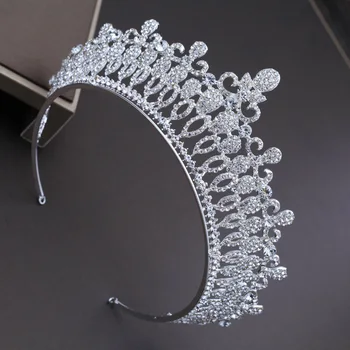

crystal large Bride Crown Head wear long arm Princess tiara wedding hair Atmospheric brides hair jewelry
