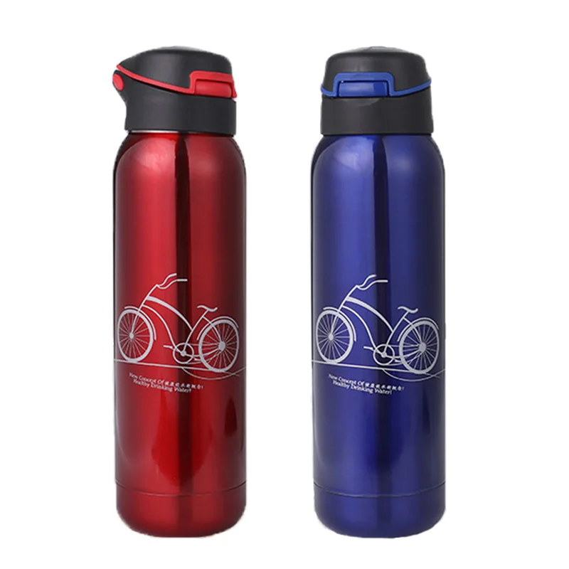 500ml Vacuum Cup with Straw Outdoor Bicycle Sports Thermos Bottle Mugs