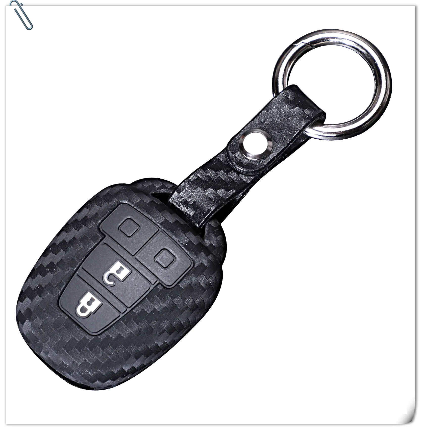 Keyforkess 4 pulsanti portachiavi in Silicone al carbonio per Toyota CAMRY 2012 2013 2014 2015 Corolla 2014 2015 portachiavi per auto a distanza - HTB1iBpeQYPpK1RjSZFFq6y5PpXaP