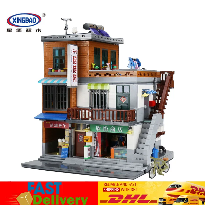 

XingBao 01013 2706 Pcs Genuine MOC City Series Creative The Urban Village Model Building Blocks Bricks Educational Toys Gifts