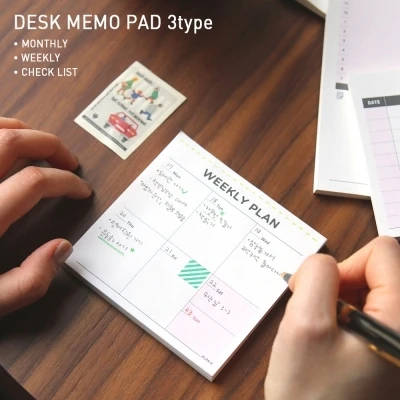 Desk Memo Pad Work Plan Memo To Do List Checklist Week Scheduler